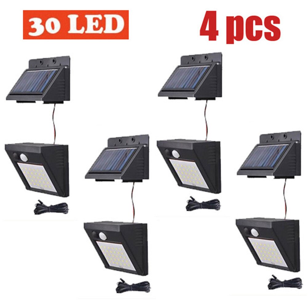 energia 30 led solar light outdoor Street Light PIR Motion Sensor for garden decoration lamp Security Spot Lights Luminaria indo: Separated 4pcs