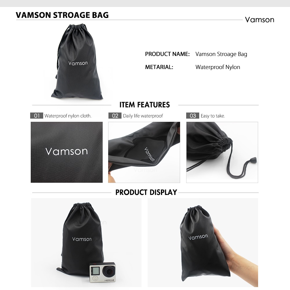 Vamson-kit de accesorios para Gopro Hero 5 4 3, correa para la cabeza para Xiaomi Yi 4 K, Bobber Floaty para SJCAM VS45