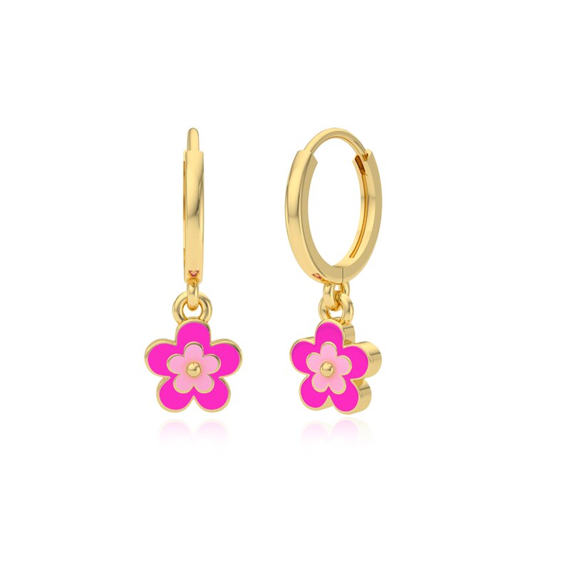 Roxi Mooie Emaille Bloemen Hoepel Oorbellen Voor Vrouwen Meisjes 925 Sterling Zilveren Earing Dangle Earring Sieraden Pendientes Plata 925: 2
