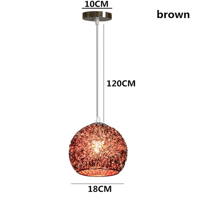Modern aluminium metall  e27 led taklampa macaron enkelhuvud pendellampa för trappa matsal vardagsrum studie hotell: Brun