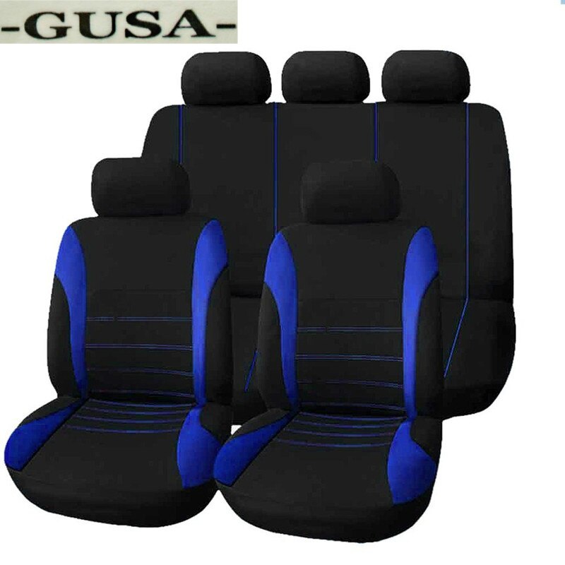 Universele terug rij auto stoelhoezen mat hond kussen voor fiat 500x albea bravo ducato freemont linea marea palio panda tempra: Blauw