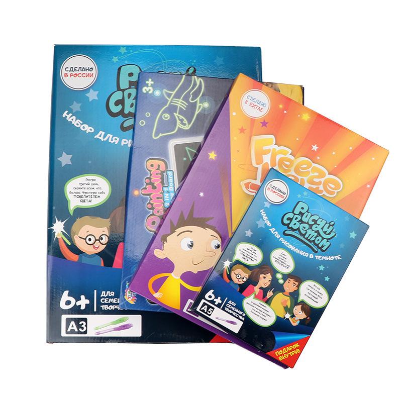Planche à dessin lumineuse pour enfants, jouets éducatifs, directe, tablette à dessiner dans l&#39;obscurité avec lumière, stylo Fluorescent amusant pour enfants
