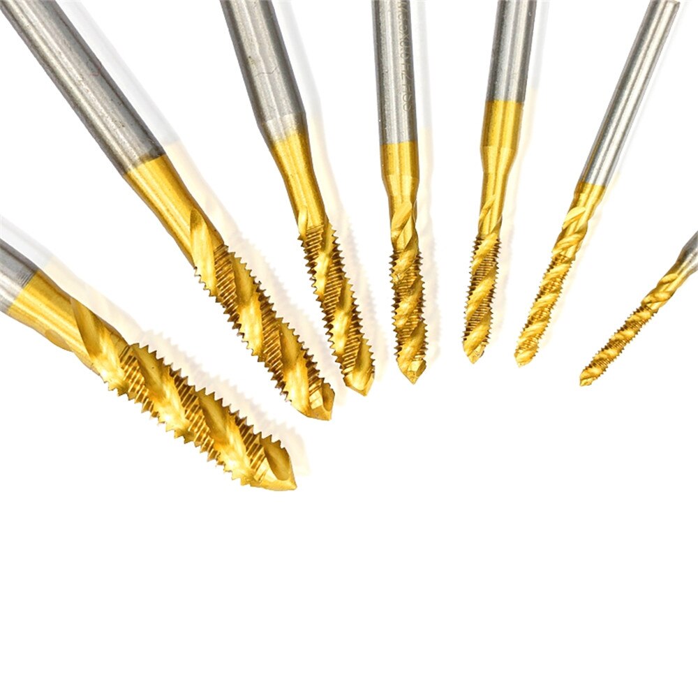 Tornillo de acero de titanio hss, rosca espiral métrica recubierta m2 / m2.5 / m3 / m3.5 / m4 / m5/m6, macho tr manual
