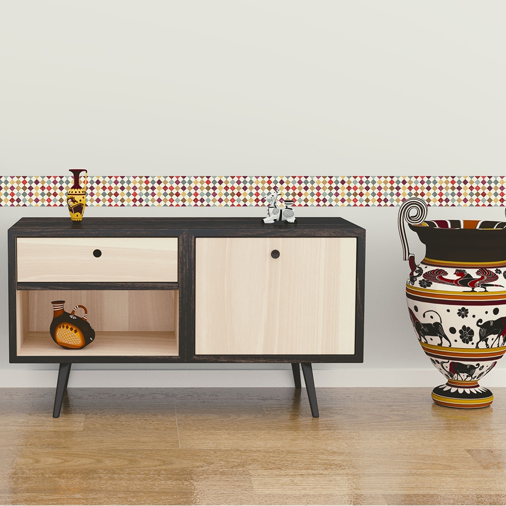 Funlife Self-adhesive Mosaic Wallpaper Borders,Decorative Wall Borders Waterproof For Bathroom Kitchen,Modern Home Wall Decal