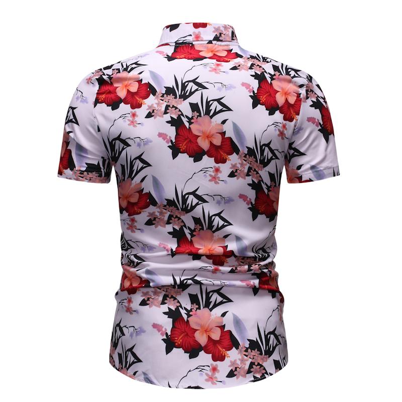 Bloemen heren overhemd jurk blouse heren korte mouw zomer casual model overhemden voor heren vrije tijd
