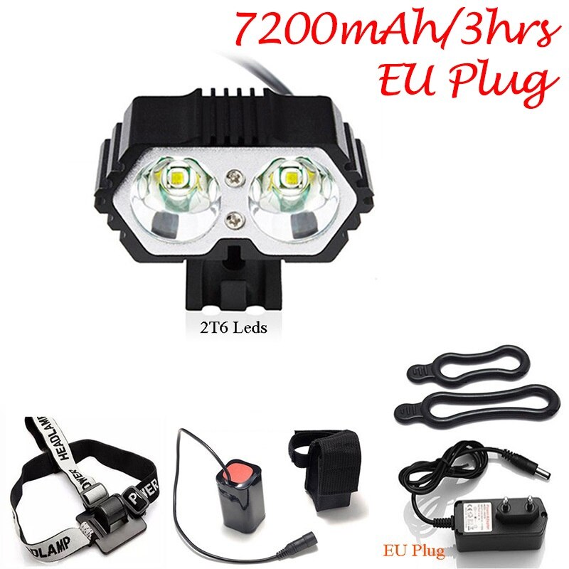 Fiets Licht 3 Modi Werken Weg Mountainbike Led Verlichting 2T6 Mtb Koplamp 2000 Lumen Cycle Koplamp Rijden E-fiets Accessoires