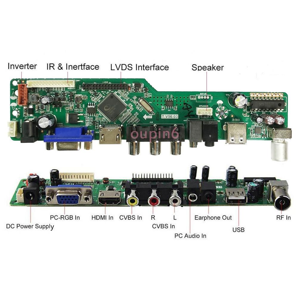 Kit Voor LP156WH4 Tl Panel 1366X768 Controller Board Kit Remote 40pin Lvds Lg Display Tv Rf Av Usb Hdmi Dvi vga Led Lcd