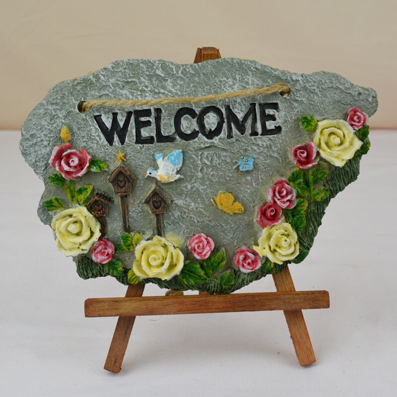 Hars Muur Teken Met Opknoping String Decoratieve Welkom Opknoping Teken Voor Veranda Home Decor XH8Z: D