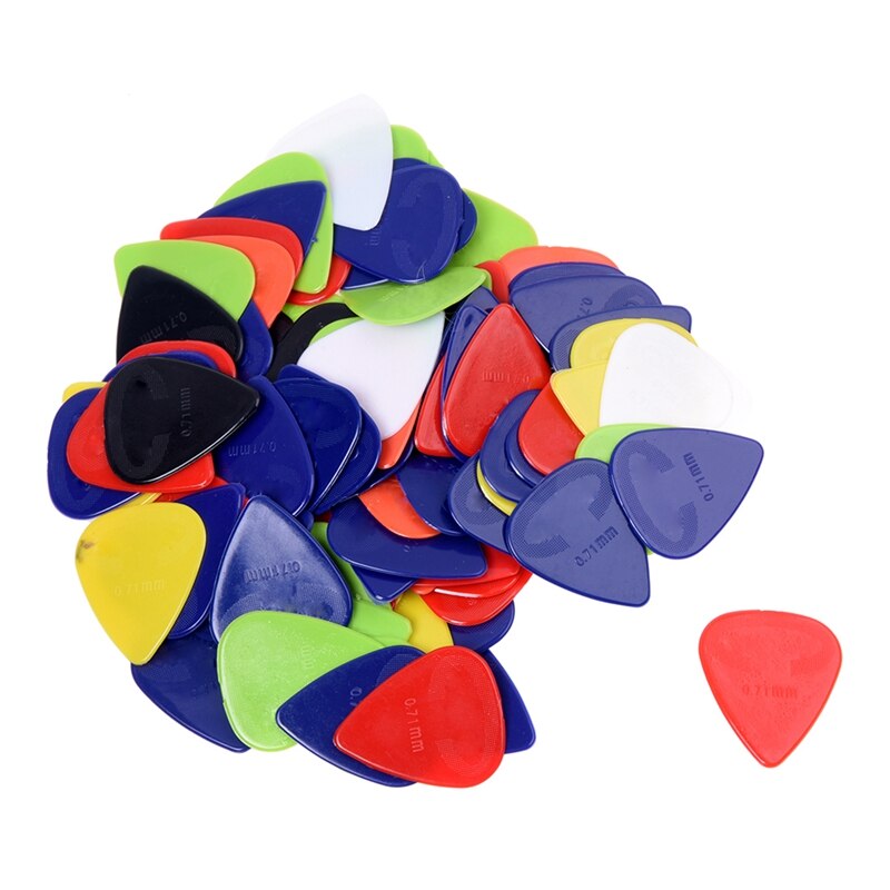 100 x Acoustic Electric Guitar Picks Plectron with Universal Alloy Hi-Hat Clutch