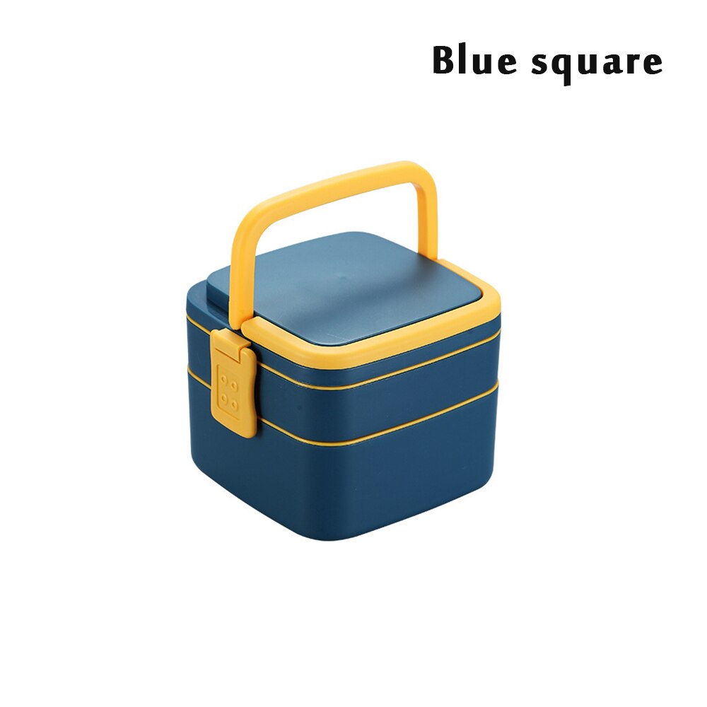 Lunch Box Bento Box Double-Layer Portable With Lid, Double Buckle Lunch Box On Both Sides, Microwave Heating Lunch Box: B