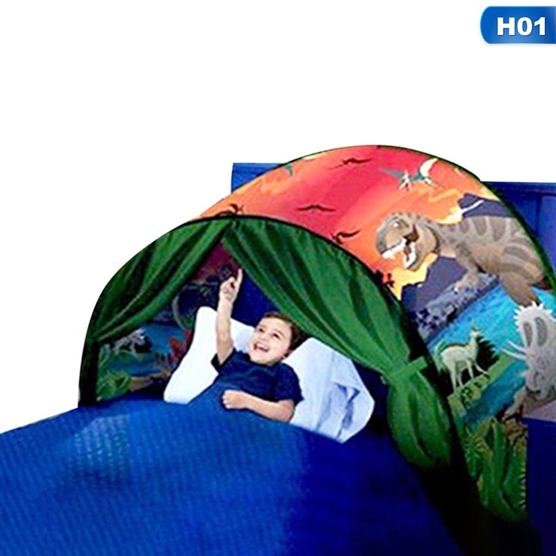 Bed Foldable Starry Sky Dream Tent With Light Storage Pocket Children Sleeping Foldable Mattress Tent Tent