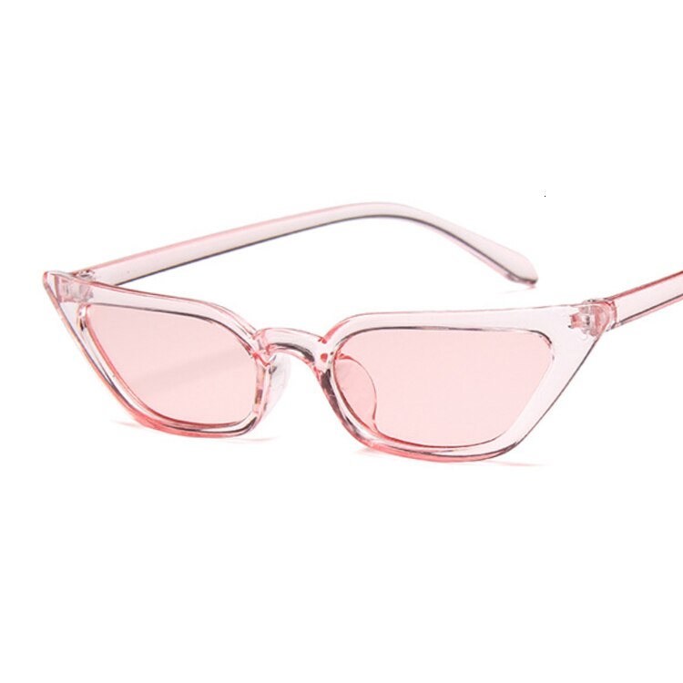 Gafas de sol de de ojo de gato de de lujo de de gafas triangulares estrechas pequeñas gafas de sol Vintage para mujer: Pink Pink