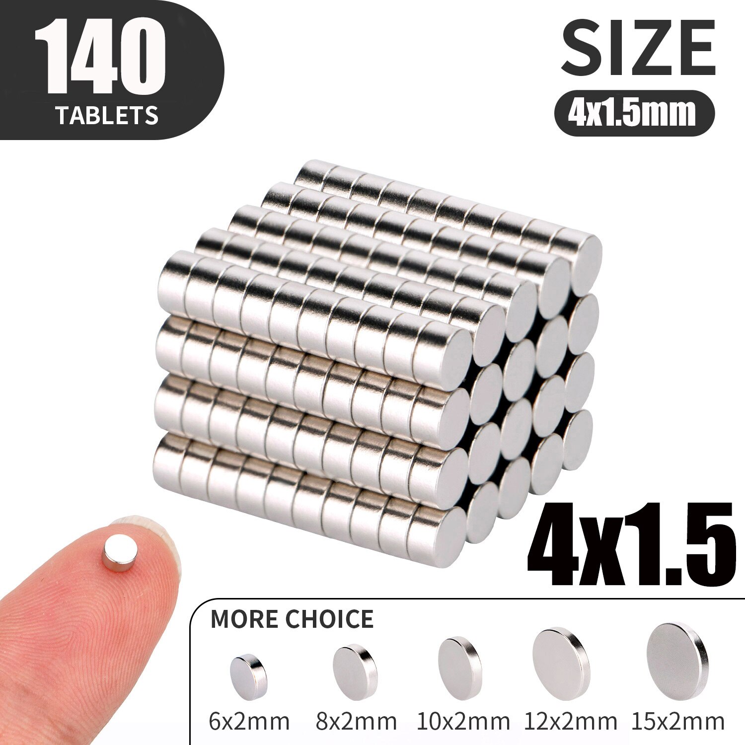 50 100 140PCS/Lot 4x2mm Magnet Round Small Magnet Strong magnets Rare Earth Neodymium Magnet: 140pcs(4x1.5)