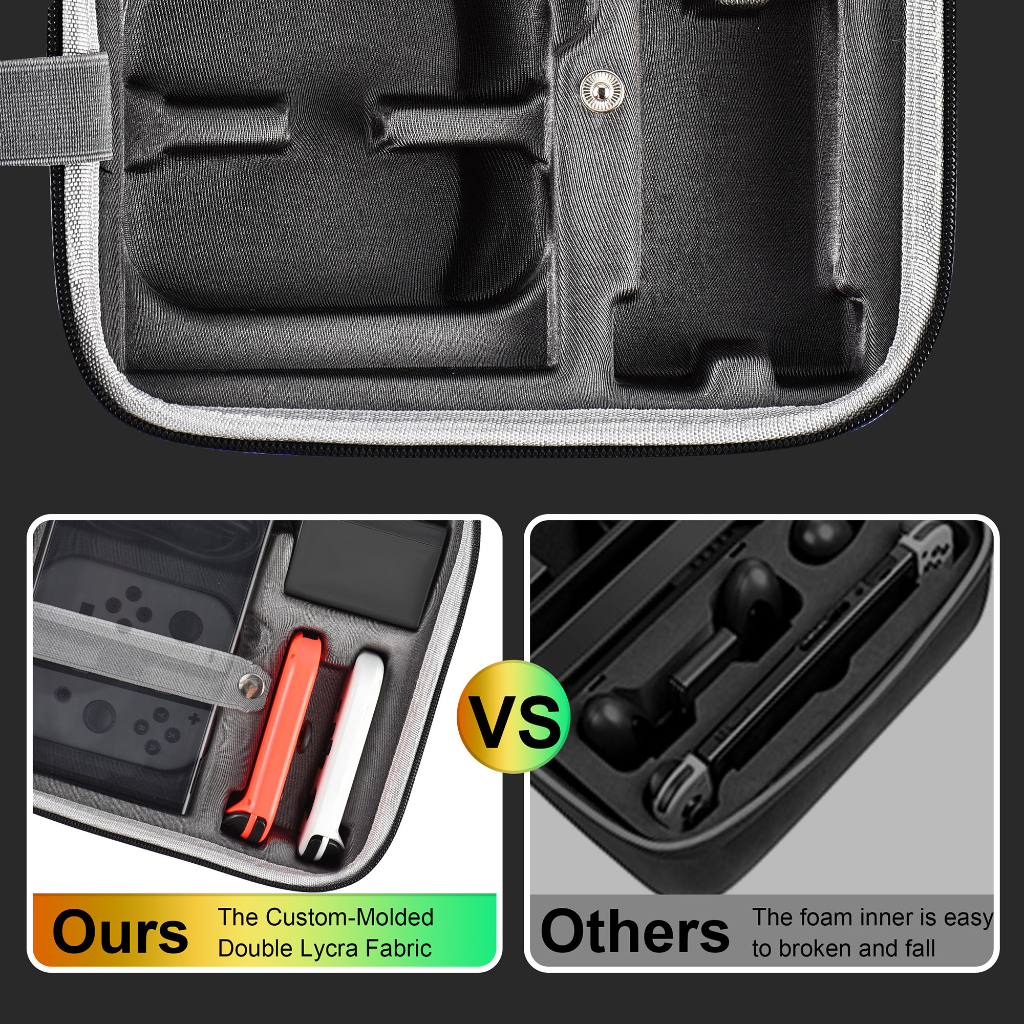 Carrying Case Bag for Nintendo Switch Travel Waterproof PU Bags Soft Lining Case for Nintendo Switch OLED Model Storage Bag