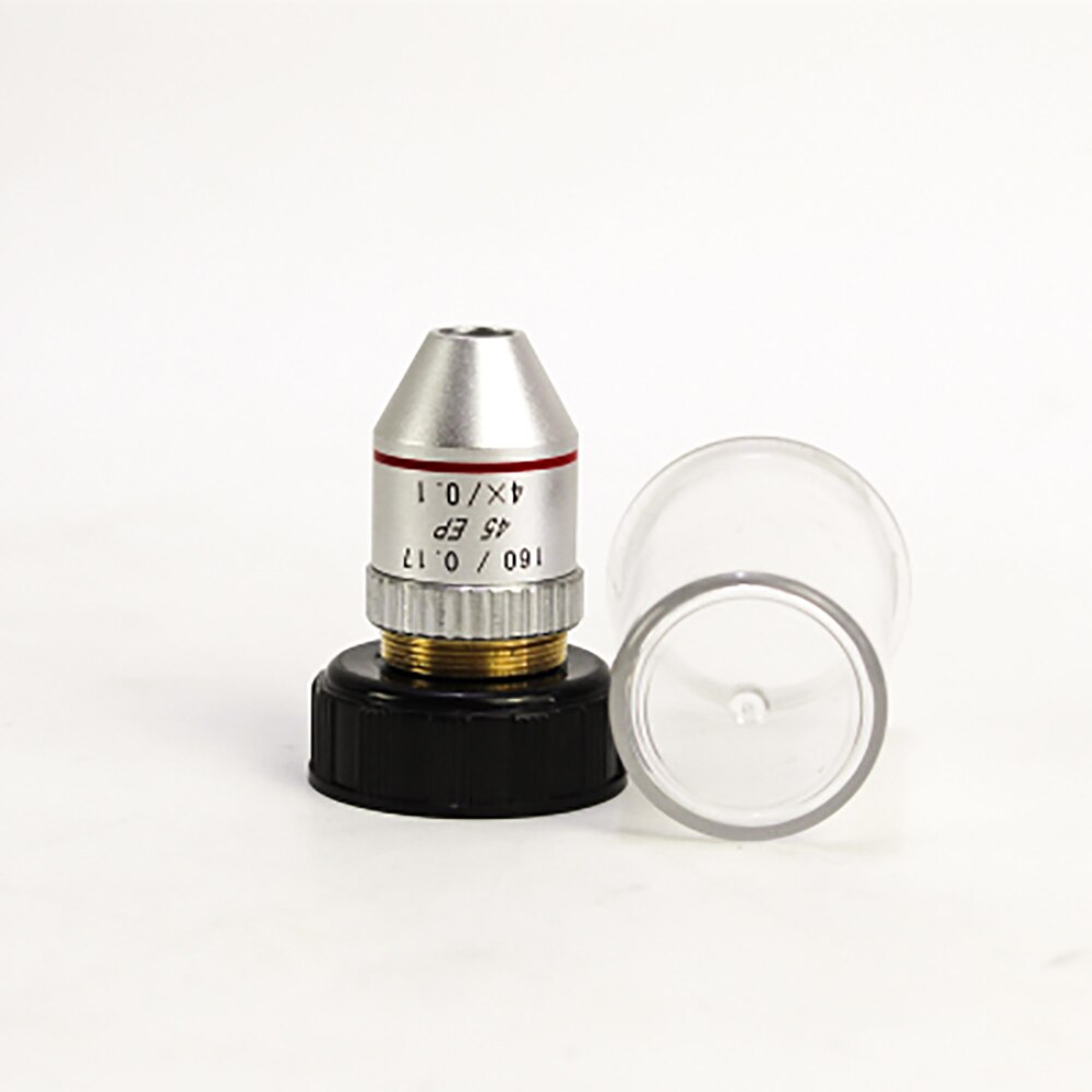 4X/10X/20X/40X/100X Semi-plan Achromatic Objective Lens 195 mm Conjugate Distance for Biological Microscope 160/0.17 45EP: 4X