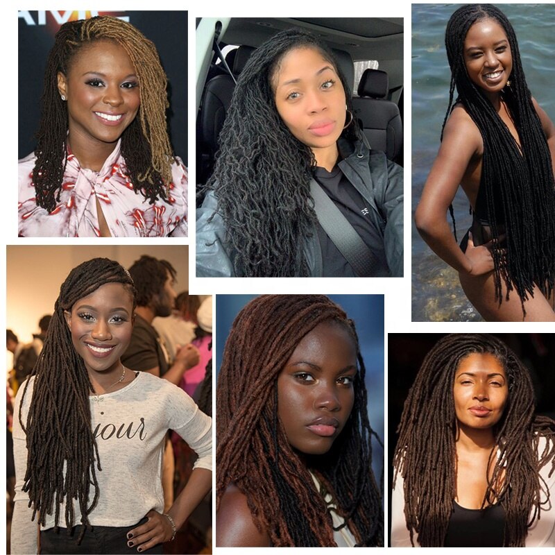 18 Inch Sister Locks Hair Extensions Pure omber color Dreadlocks Synthetic Hair for Women Crochet Hair