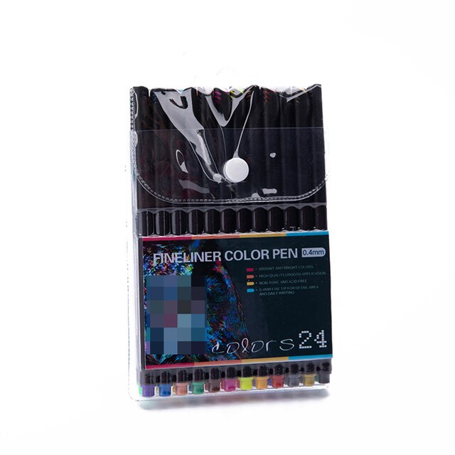 0.4mm Hook Line Pen Large Capacity Sketching Pen For Student Drawing Art Writing Comic Sketch Pen School Supplies: 24 -10.7x16x1.8cm