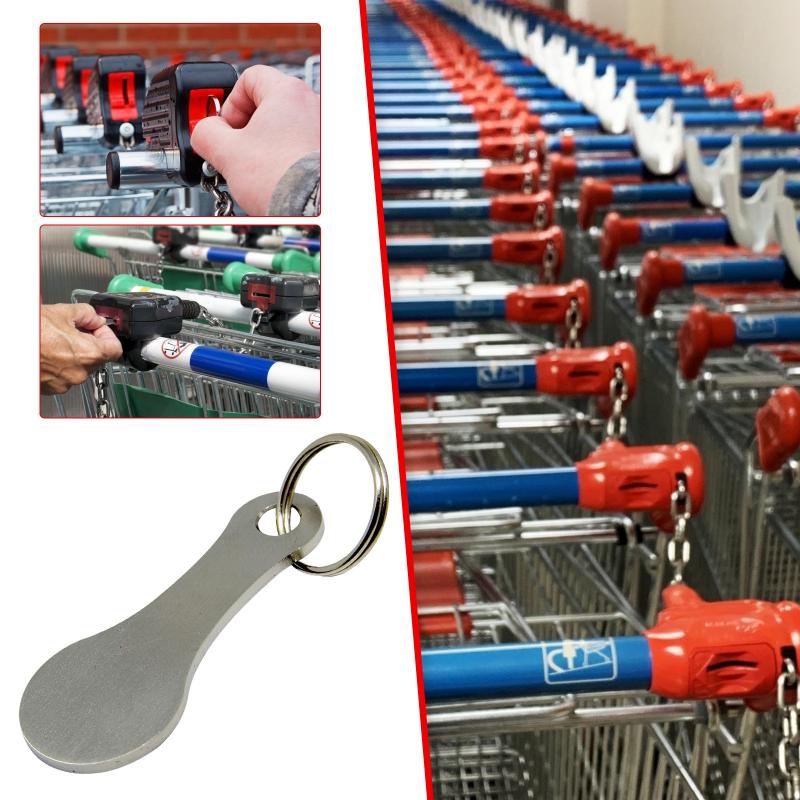 2pcs/lot key Ring Shopping Cart token Metal KeyChains Pluggable Metal Aluminum Alloy Decor Release Hook