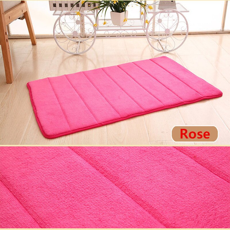 40X60Cm Badkamer Tapijt Antislip Tapijt Zacht Koraal Memory Foam Plastic Keuken Tapijt Badkamer Vloer Decoratie Vloer: Roze