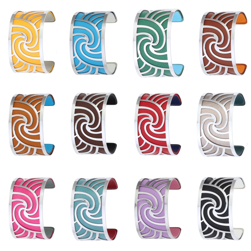 Cremo Stainless Steel 40MM Bracelet &Bangles For Women Interchangeable Leather Bangle Jewelry Bijoux Femme