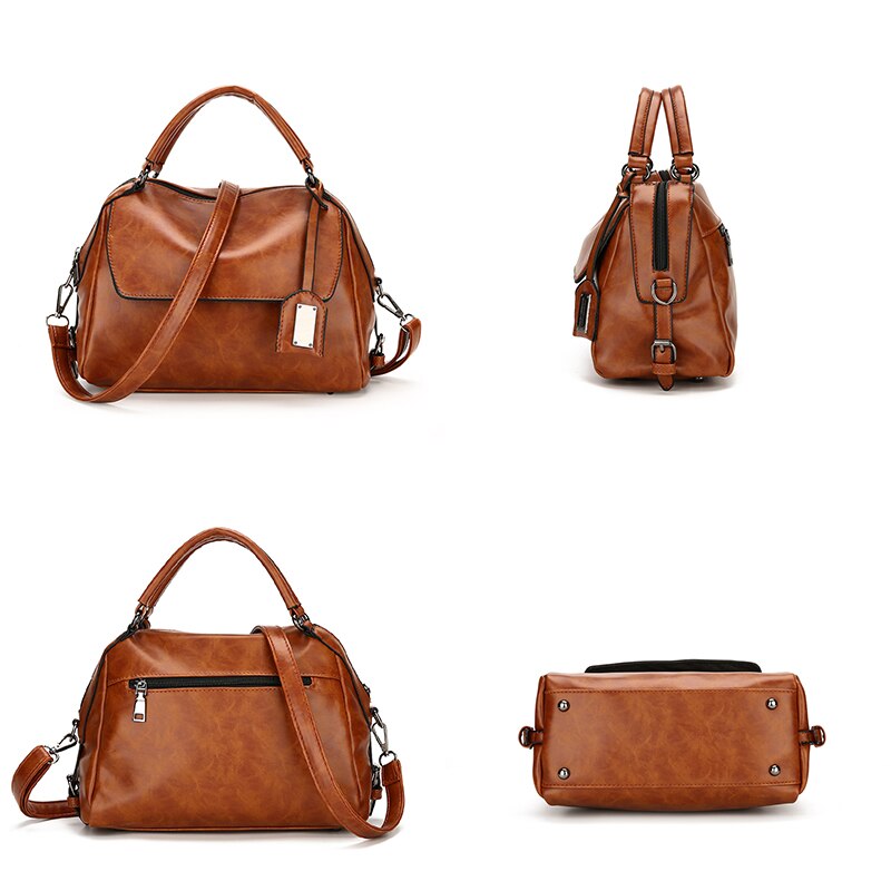 Oude Tang Luxe Schoudertassen Voor Vrouwen Pu Lederen Draagtas Dames Handtas Crossbody