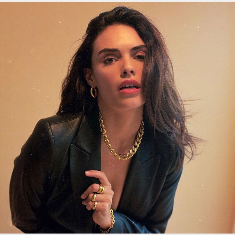 J. Hangke Classic Rvs Gouden Ketting Armband Ketting Set Vrouwen Juwelen Party Choker Kettingen Armbanden Femmes Bijoux