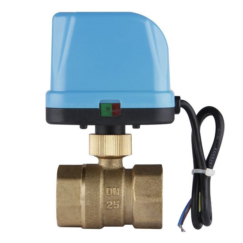 1 stk 2- -veis soneventil toveisventil motor kuleventil elektrisk ventil kuleventil 220v dn25 (g1.0 tommer) vendeventil med led lig
