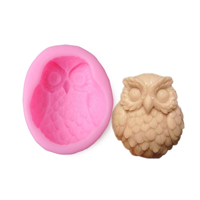 3d ugle form silikone sæbe til sæbe håndlavet præg kageform fondant håndværk stearinlys gør forsyninger boligindretning