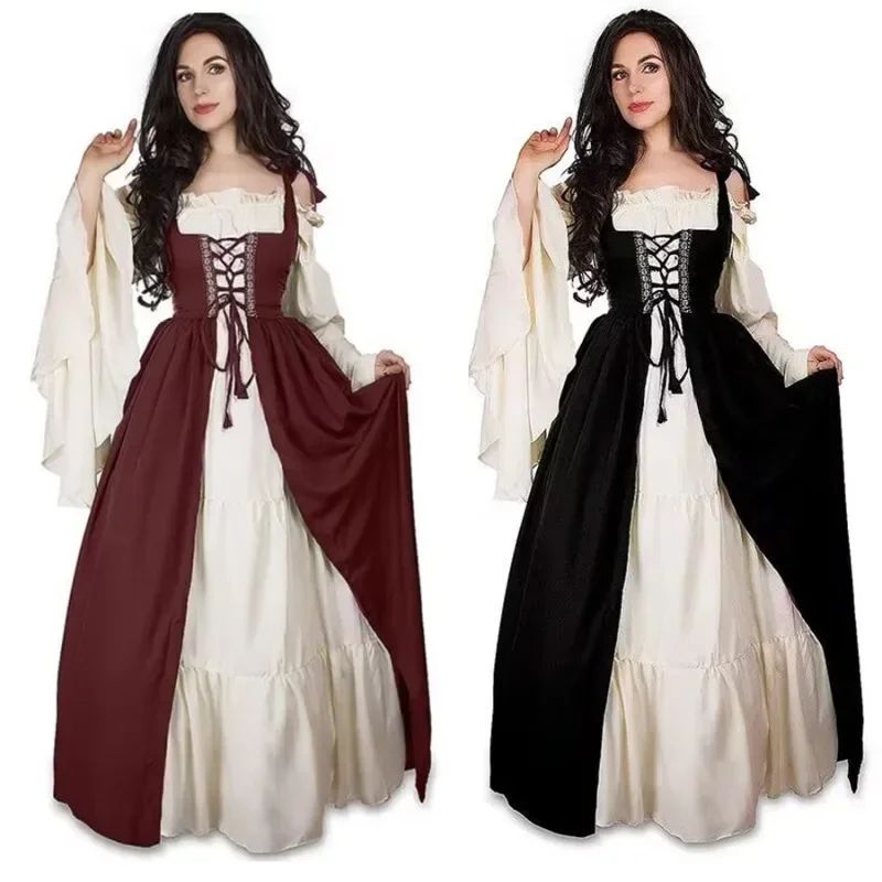 Robe de Barrage de Jeux de la Renaissance Meddiévale Européenne pour Femme, Costume di Halloween, 303
