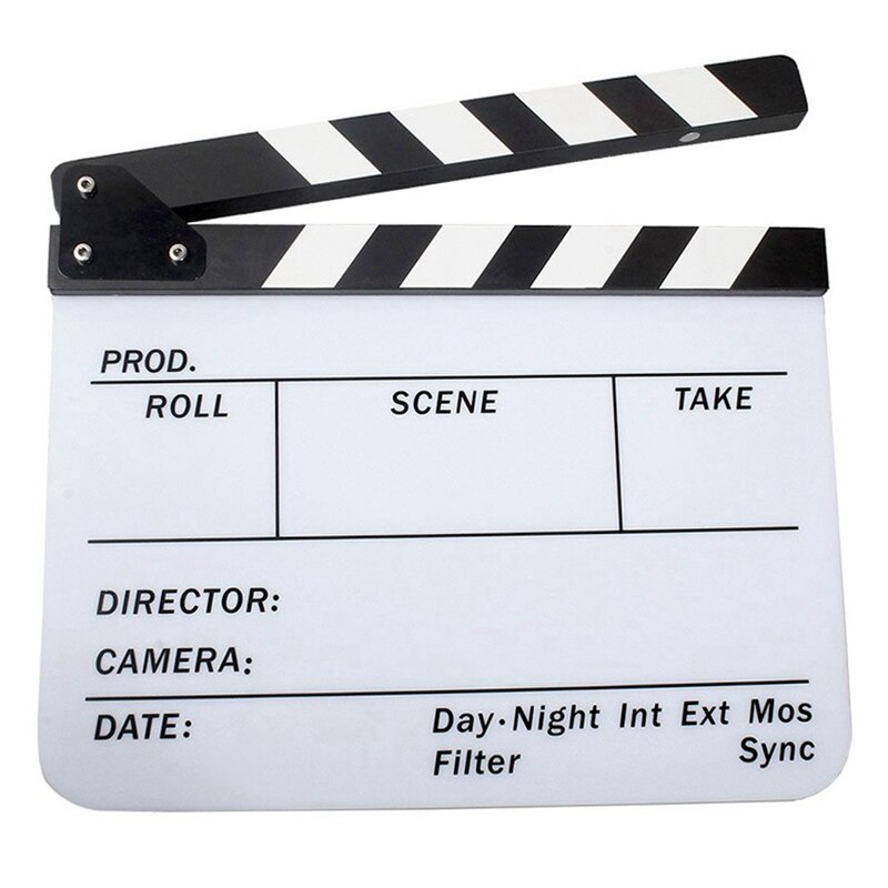 1 Pcs Clapboard Dry Erase Movie Clapper Board Slate 29.8 X 24.5Cm & 1 Set Super Clamp Mount Articulated Ball Head