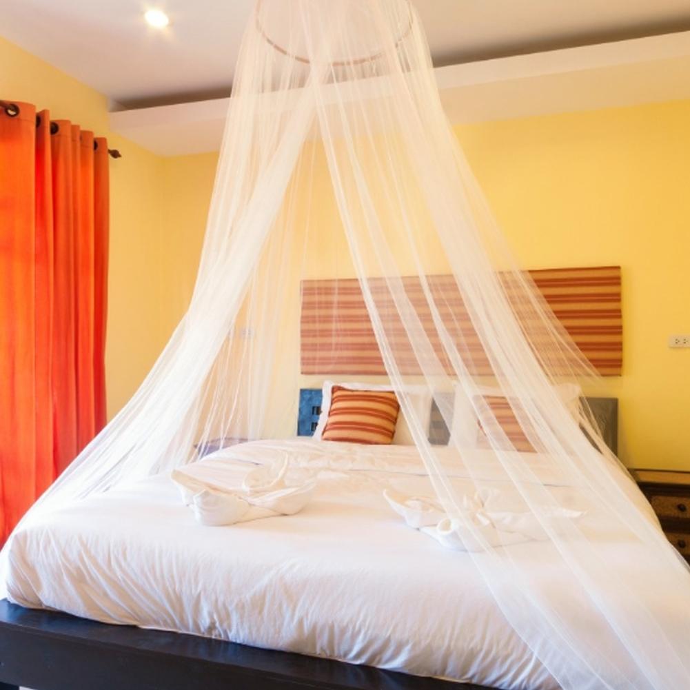 Witte huis bed kant net luifel cirkelvormig klamboe mosquitera malla de mosquitera