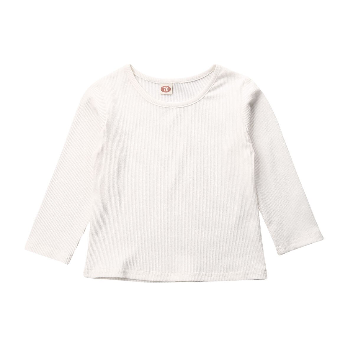 Capretto del bambino Appena nato Tollder Magliette E Camicette Vestiti 2020 Autunno Sof t del Cotone A Manica Lunga O-Collo camicia solido superiore: bianca / 0-3M