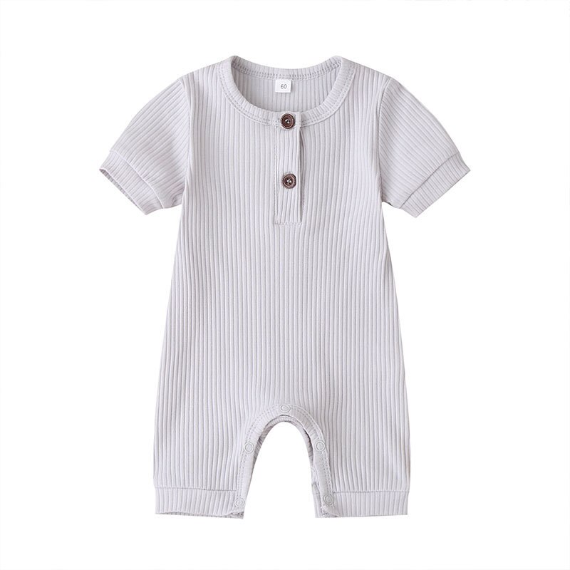 Superzachte katoenen baby rompertjes jongens korte mouwen effen newborn kleding kindersets