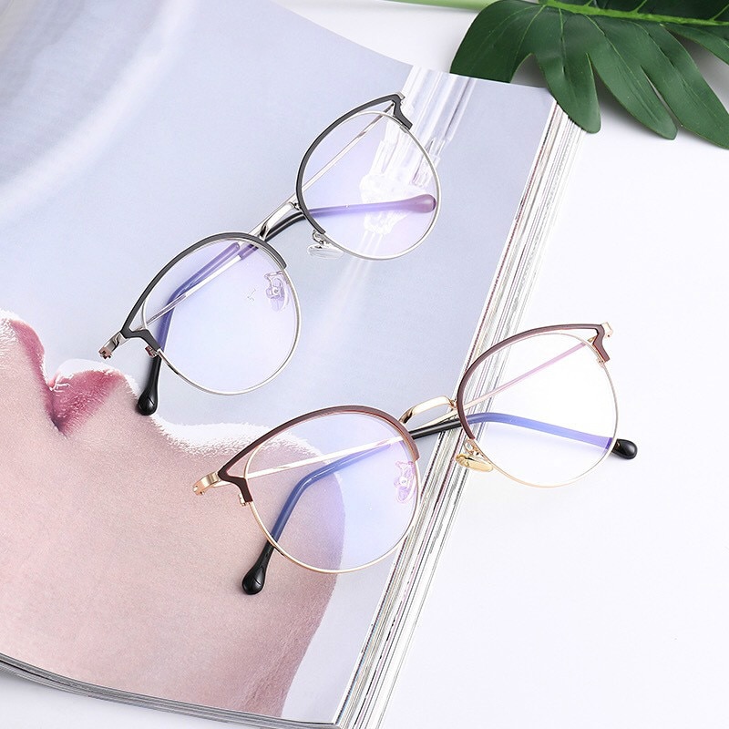 Gafas de ordenador con bloqueo de luz azul para mujer, anteojos femeninos con marco de cristal liso, antirayos, Ojo de gato