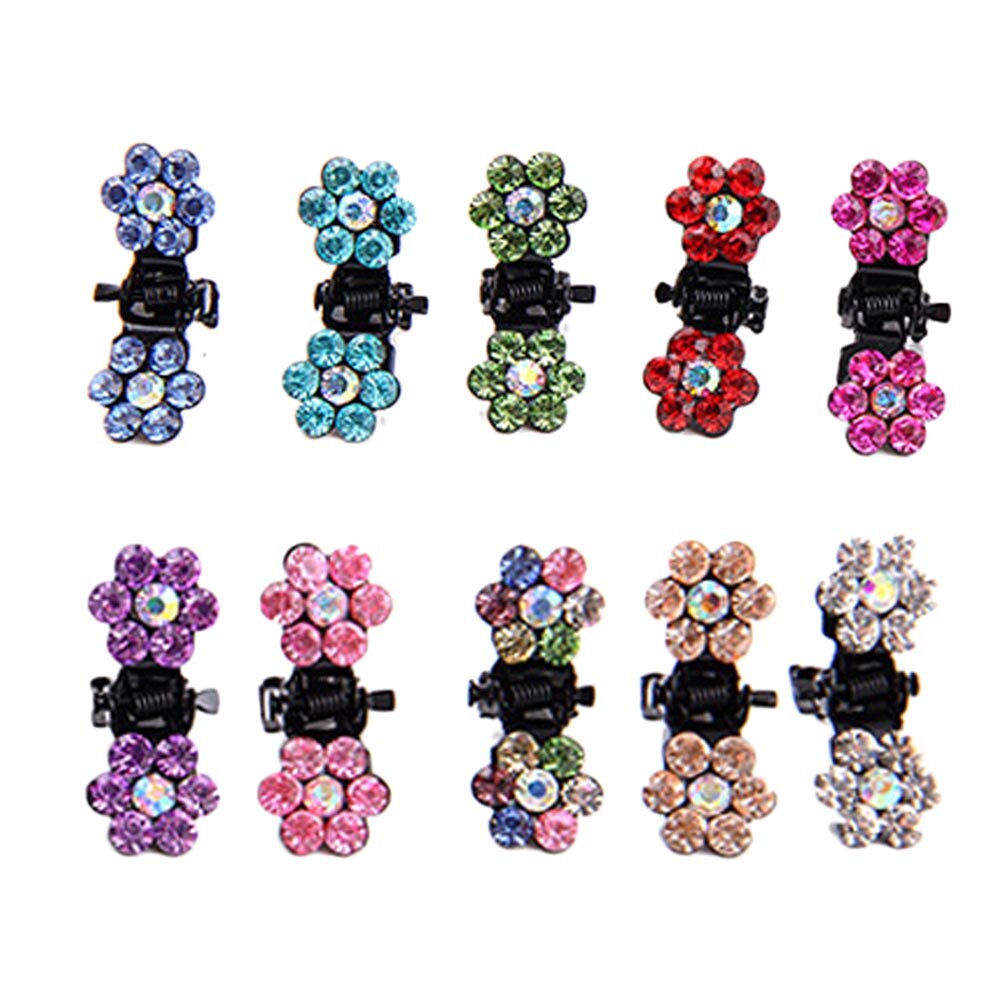 Kristal Strass Bloem Haar Klauw Haarspelden Haaraccessoires Ornamenten Hair Clips Hairgrip Voor Kinderen Meisje: Default Title