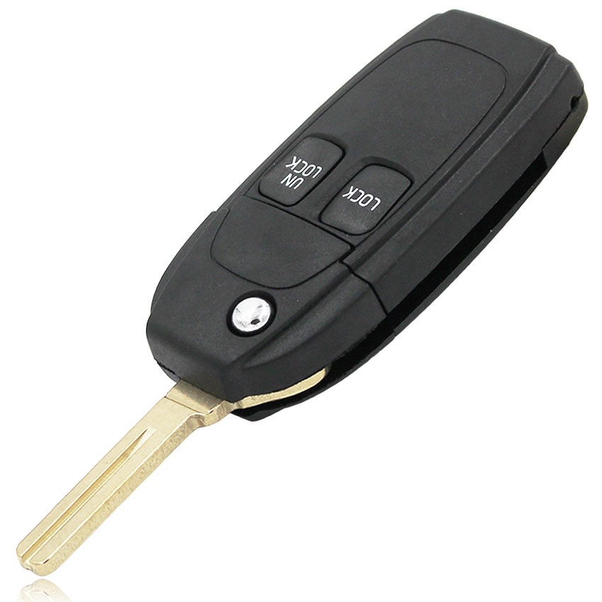 Funda inteligente para llave de coche carcasa para llave remota de 2 botones, hoja sin cortar para Volvo C70, S40, S60, S70, S80, S90, V40, V70, V90, XC70, XC90