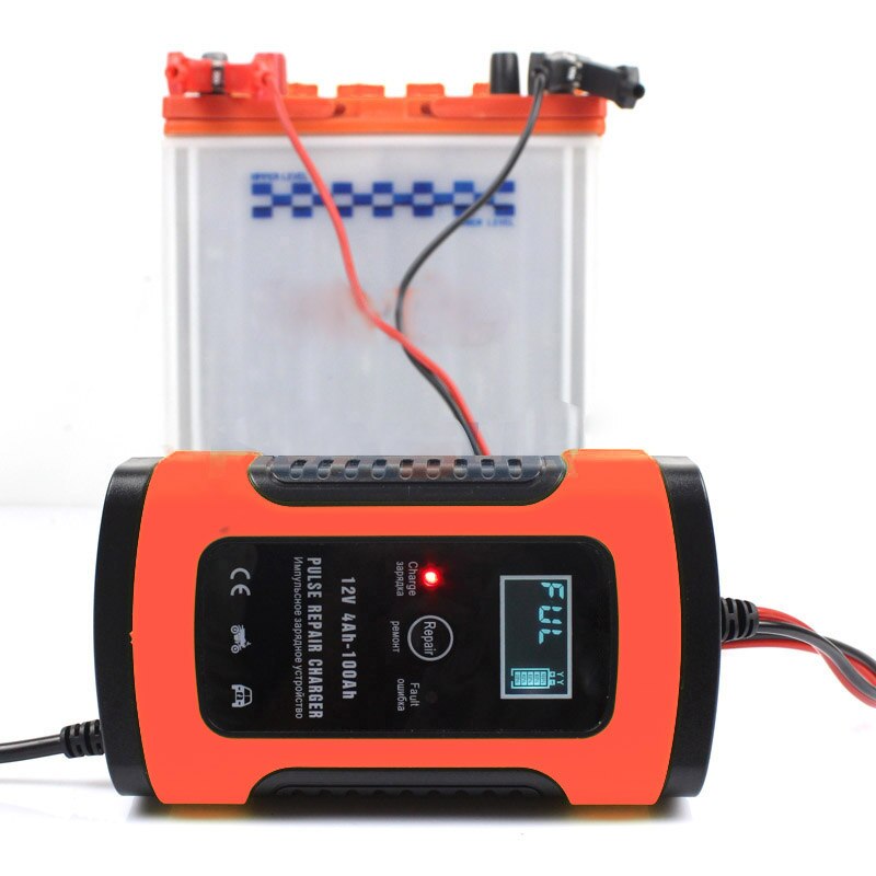 12V Automatic Smart Battery Charger Car & Motorcycle Charger Pulse Repair Charger LCD Display