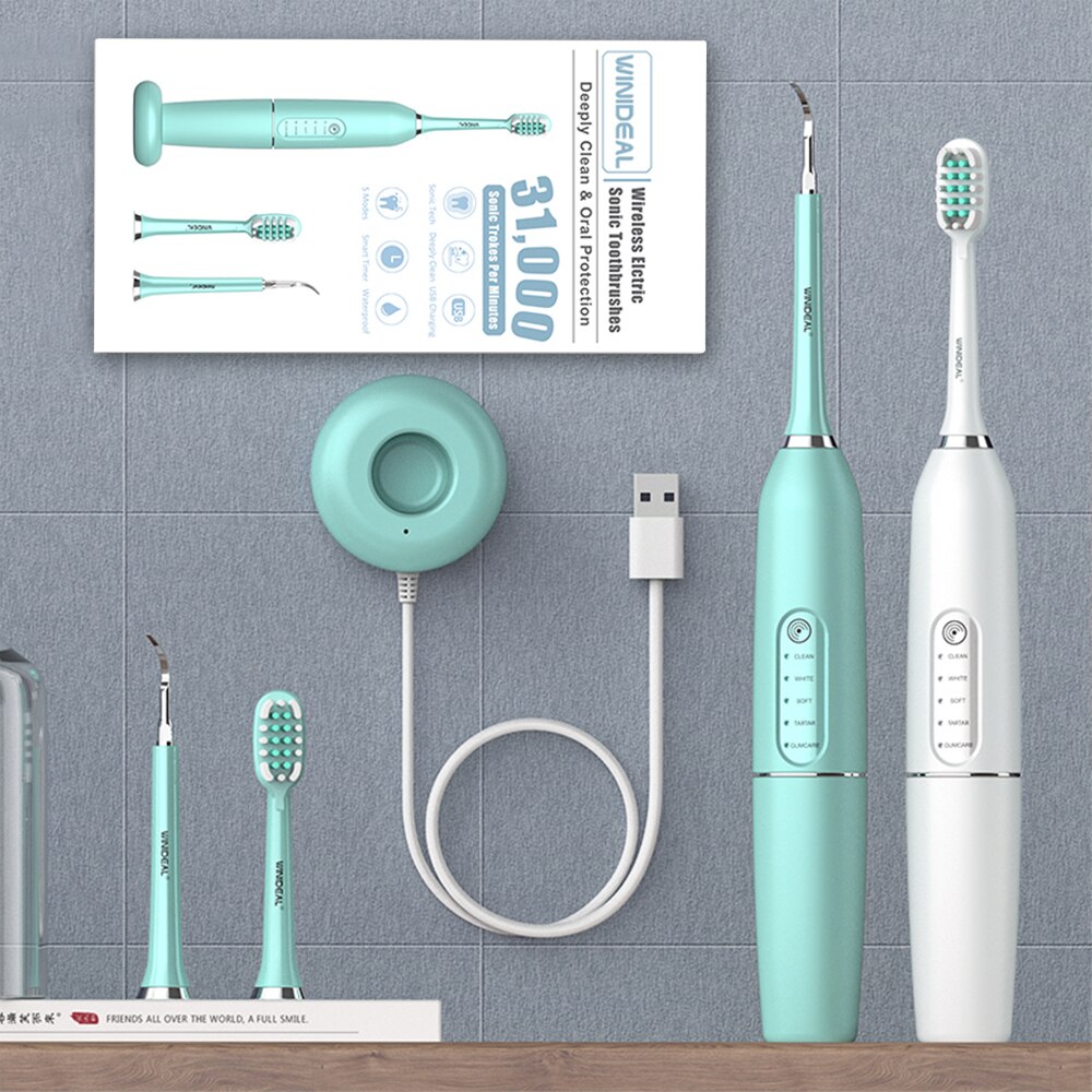 Sonic Electric Toothbrush 5 Cleaning Mode Sonic Toothbrush IPX7 Waterproof Touch Switch Zone Reminder With Brush Head