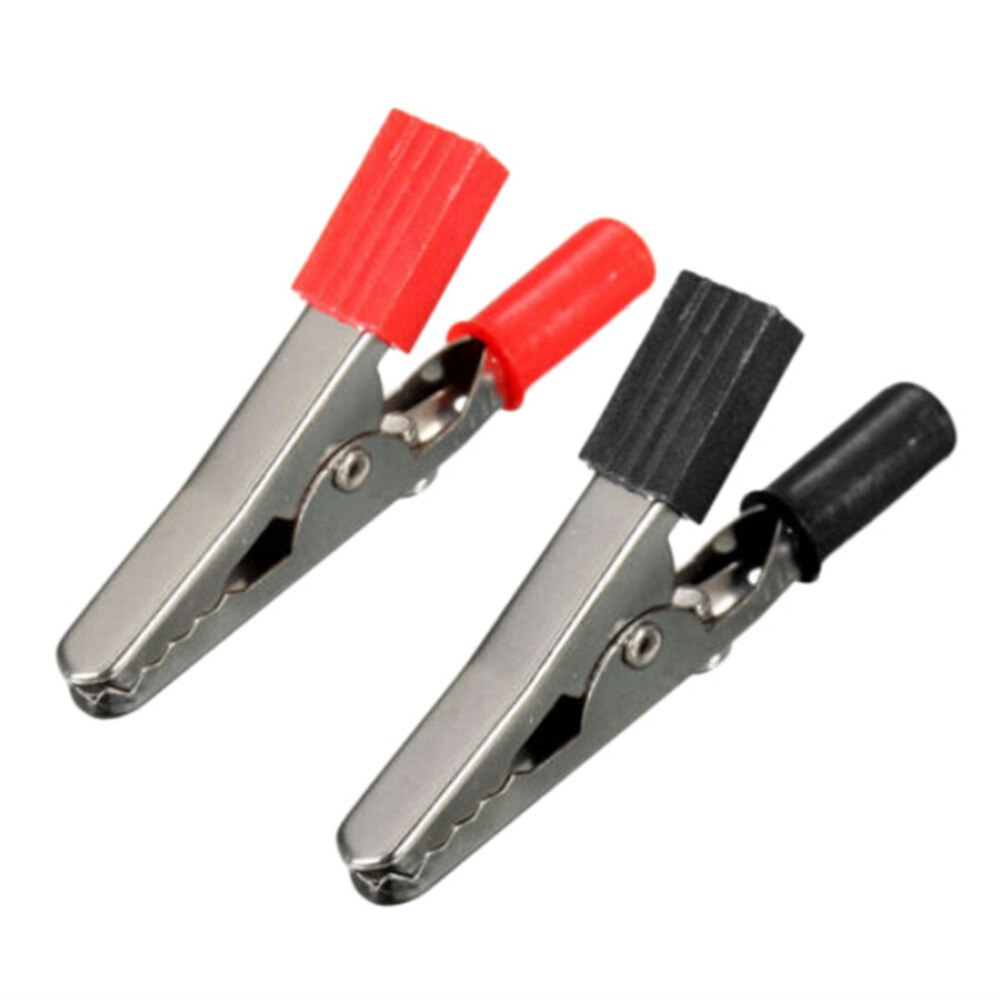 2 stuks rode zwarte krokodillenklem klem  to 4mm banaan vrouwelijke jack testadapters