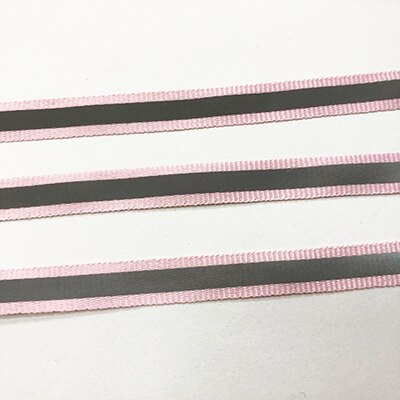 Meetee-cinta reflectante de nailon fluorescente de plata, cinta de advertencia segura, embellecedores, bolsos de ropa, zapatos, Material de bricolaje, 50 yardas, 1cm: Pink