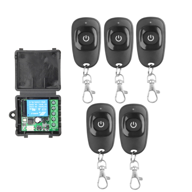 433MHz DC 12V 1CH Relay Module Receiver EV1527 Wireless Remote Control Switch for Garage Gate Motor Light Lamp DIY: GRAY