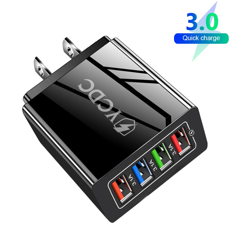 1/4 USB Häfen 2A 3,5 EINE QC 3,0 USB Ladegerät Schnell Ladung 3,0 Für Samsung Xiaomi Huawei EU UNS Adapter Ladung praktisch Ladegerät