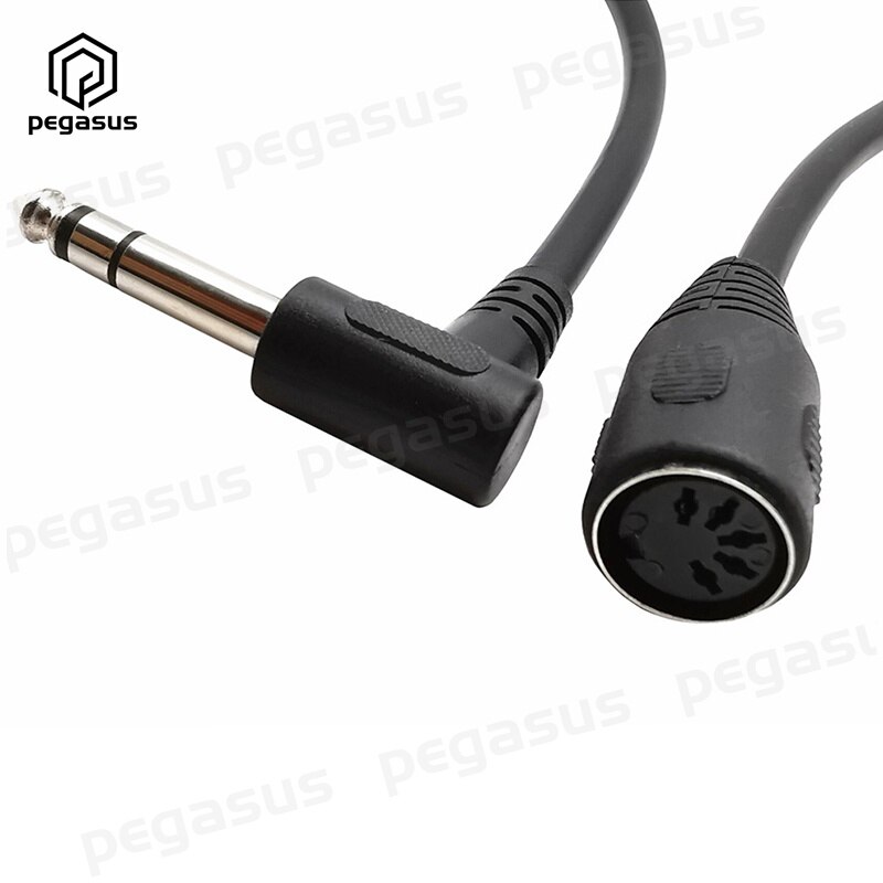 6.35Mm Stereo 1/4 "Jack Plug Naar 5 Pin Midi Din Vrouwelijke Socket Audio Adapter Kabel 1.5M