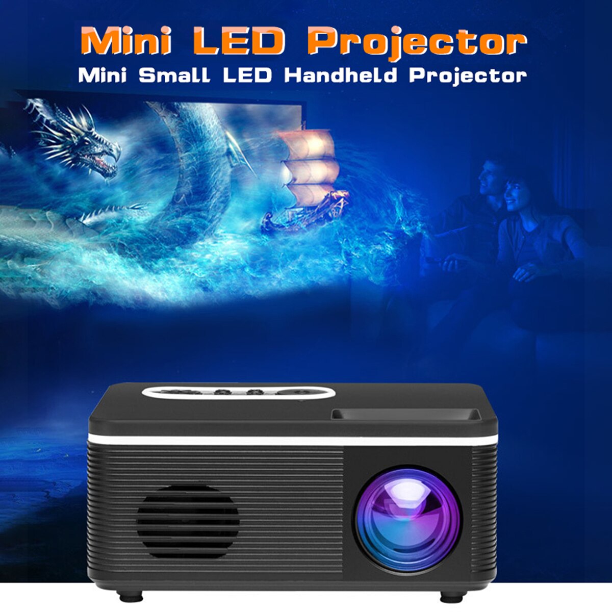 Aibecy S361 Mini Portable LED Projector Support 1080P 600 Lumens Built-in Speaker Multimedia Video Movie Projector Home Theater