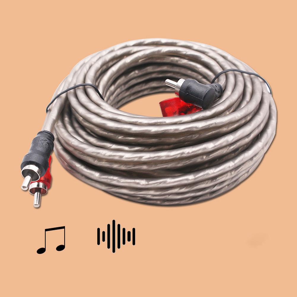 Car Audio Signal Wire Pure Copper RCA Power Amplifier PVC Audio Signal Cable Audio Modification Wiring Kit for Home Cinema
