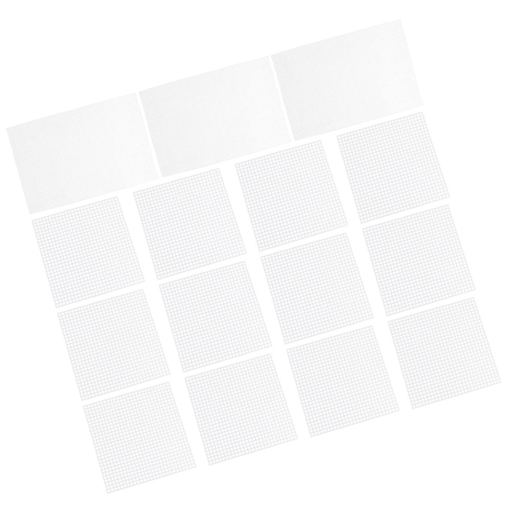 15 Pcs Plastic Canvas Sheets DIY Supplies Portable Handmade Cross-Stitch Canvas Sheets Embroidery Sheet Sewing Mold for Tapestry