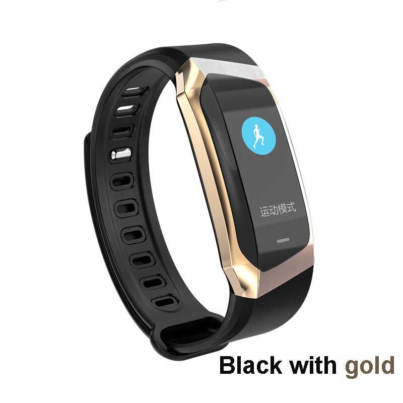 E18 smart band  ip67 vattentätt blodtryck syre pulsmätare sport fitness armband tracker smart klocka smart klocka: Svart guld