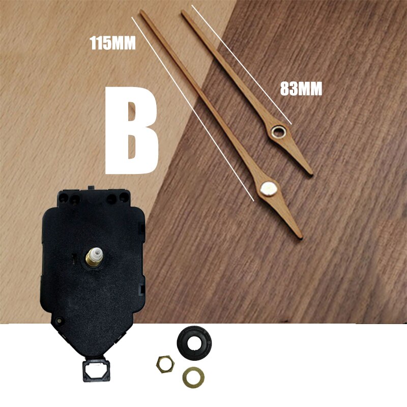 10sets/lot Quartz Pendulum Clock Movement асовой механизм with Wooden Hands Replacement Clock Mechanism Clockwork: L / 22mm 15mm