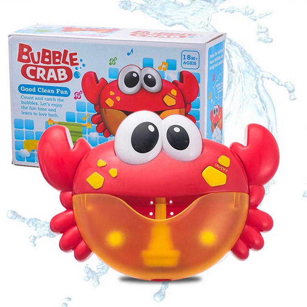 Elektrische Krab Bubble Machine Bad Bubble Maker Licht Muziek Babybadje Zeep Machine Speelgoed Zwemmen Blower Speelgoed Water Plezier Voor kids