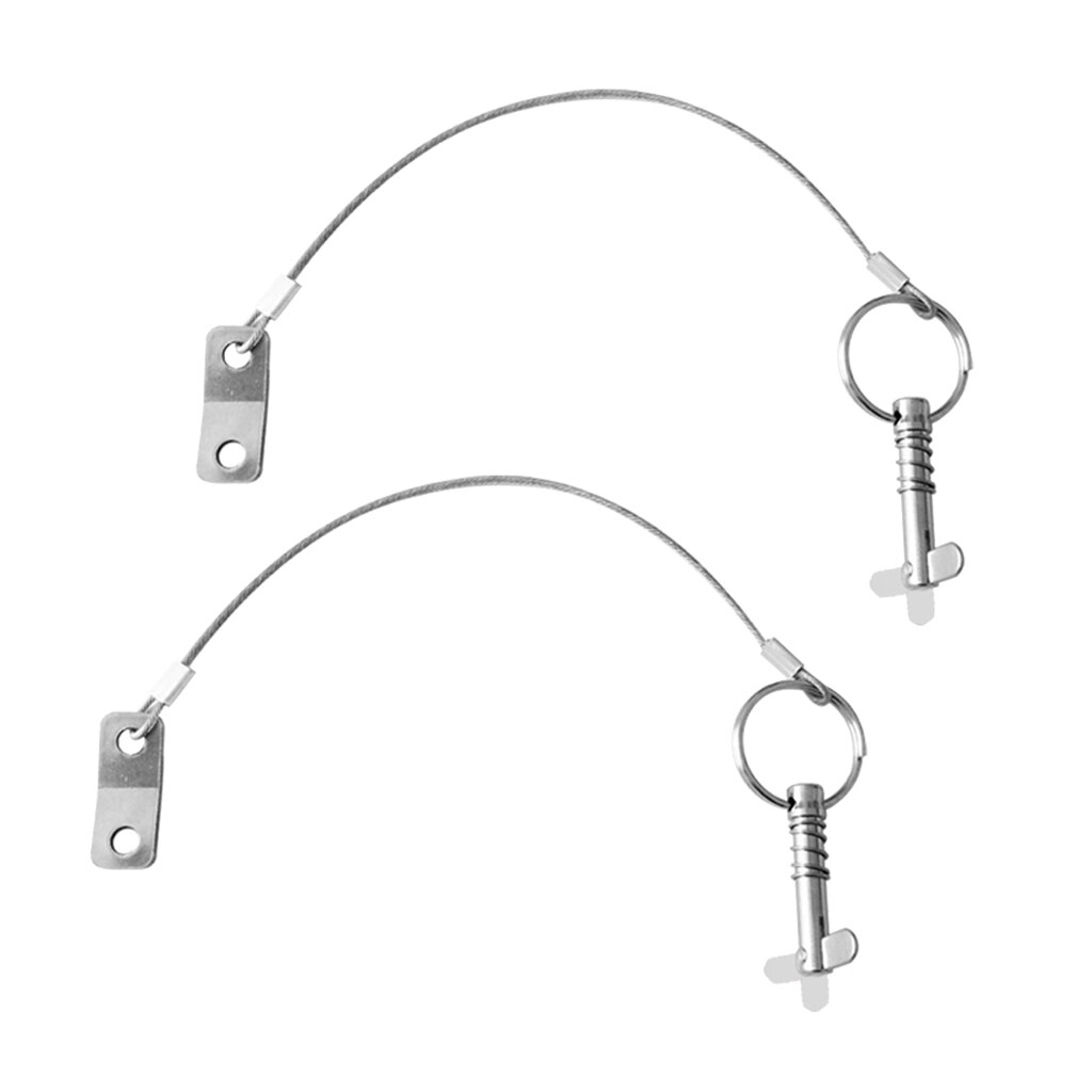 2x Anti-Lost Quick Release Pin & Lanyard for Boat Deck Hinge/Jaw Slide Clamp